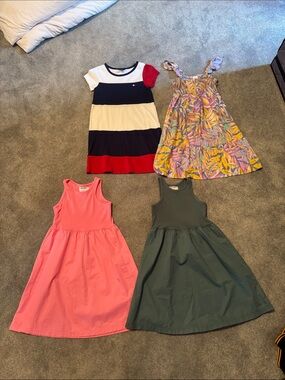 2 Old Navy, 1 Tommy Hilfiger Navy White Red Striped, 1 Wonder Nation Girls Dress